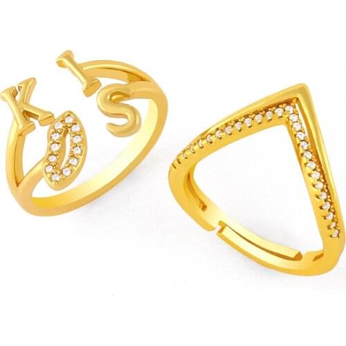 FLOLA White Stone Kiss Lip Open Cuff Rings For Women Adjustable CZ Ring Stackable Gold Plated Jewelry Valentines Day Gift rigk58