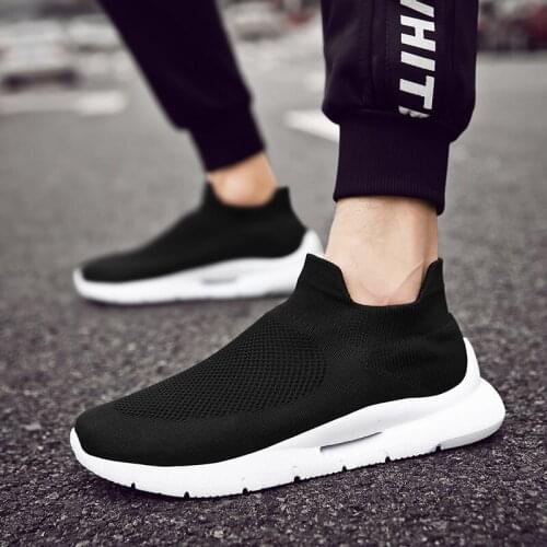 Summer Mesh Men Shoes Lightweight Breathable Sneakers Men Fashion Casual Walking Shoes Chunky Weave Sport Socks Shoes Size 39-44