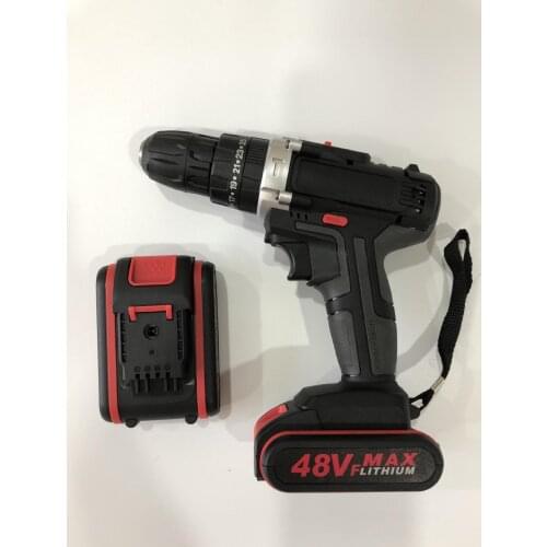 48VF Lithium electric drill rechargeable pistol hand drill impact electric screwdriver tool with charger (2 x battery)