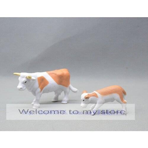 Small pvc figure model toy cow 2pcs/set