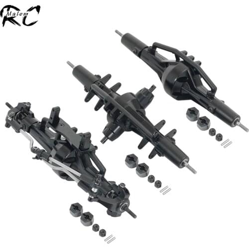 Metal Cast Complete Front Middle Rear Axle 6X6 for 1/10 RC Crawler Car Axial SCX10 90021 90027 90028 DIY Chassis Upgrade Parts