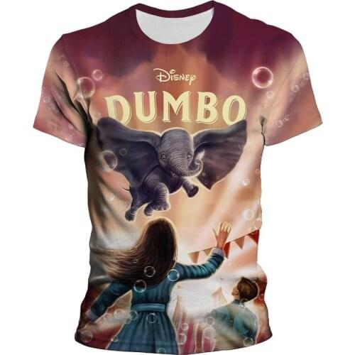 Disney 3D Print Dumbo Men T-shirts Summer Fashion Short Sleeve T Shirt For Children Harajuku Cartoon Anime Clothes For Women