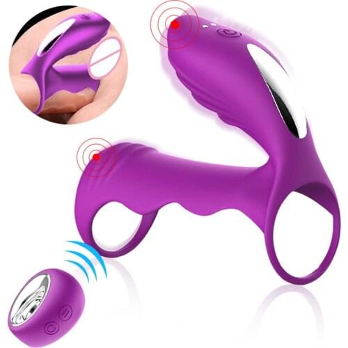 Male Vibrating Penis Ring Sex Toys for Men Women Cock Rings Vibrator Delay Ejaculation Clitoris G spot Stimulator Lock ring