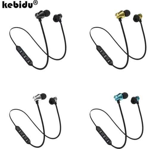Kebidu Bluetooth Build-in Mic 4.2 Earphone Magnetic attraction Headset sports waterproof with Charging Cable Earphone for iPhone