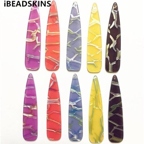 New arrival! 54x12mm 100pcs/lot acrylic stripe drop-shape charms for earrings accessories earring/Jewelry DIY making(As shown)