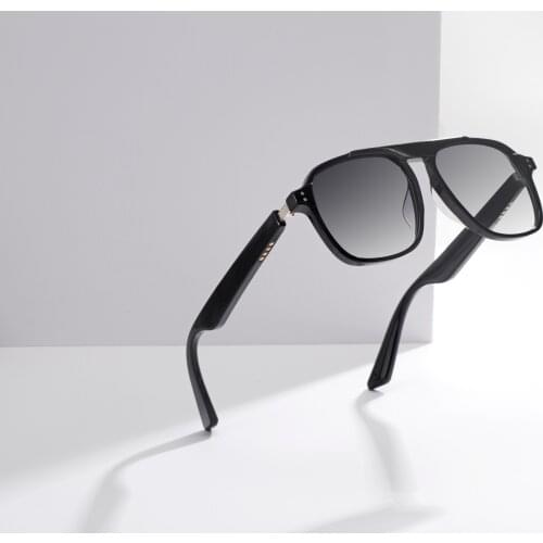 Bluetooth 5.0 smart audio eyewear music navigation voice call glasses anti-blue polarized sunglasses can install myopia lenses