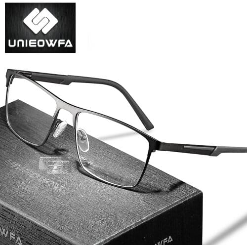 Sports Optical Eyeglasses Frame Men Myopia Prescription Glasses Frame Male Korea Brand Stainless Steel Square Spectacles Frame