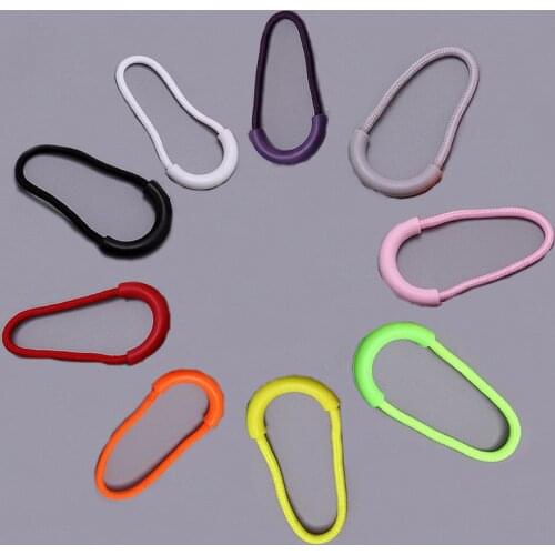 10pcs New Plastic Zipper Pulls 9 Color Rope Ends Lock Zip Clip Buckle For Clothing Backpack Luggage Accessories