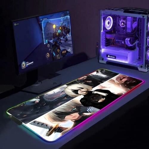 RGB Mouse Pad NieR Gaming Accessories Computer Large Mousepad Backlit XL LED Gamer Mause Carpet 900x400 Desk Mat For CS GO LOL