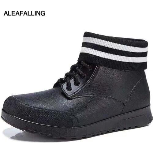 Autumn Winter Fashion Models Outer Wear Korean-style Mens Rain Boots Anti-slip Short Rain Boots plus Velvet Waterproof Shoes