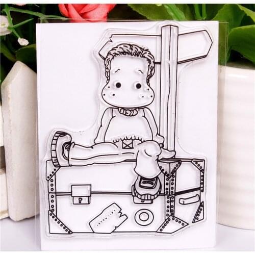 New boy cartoon pattern Stamp And metal die Scrapbooking Alphabet Stamp Embossing Craft making Silicone Transparent Stamps