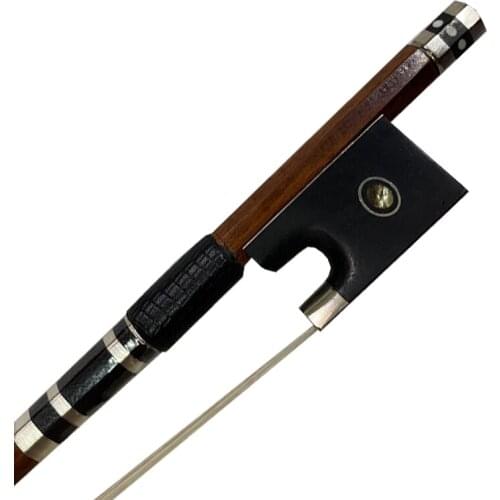 4/4 Pernambuco Violin Bow OCTAGONA/round Stick Natural Horsehair Nickel Silver Screw Ebony Frog