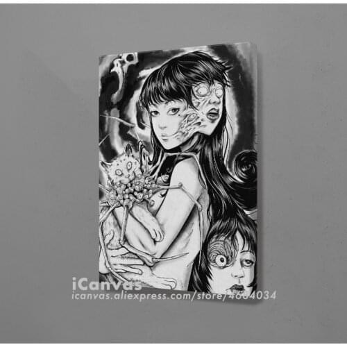 Tomie Kawakami Horror Art Junji Ito Canvas Home Decor Painting Wall Art Decoration Prints Dorm Living Room Bedroom Poster