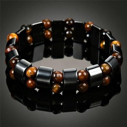 Care Weight Therapy Hematite Bracelet Stone Health Loss Black&Magnetic Jewelry