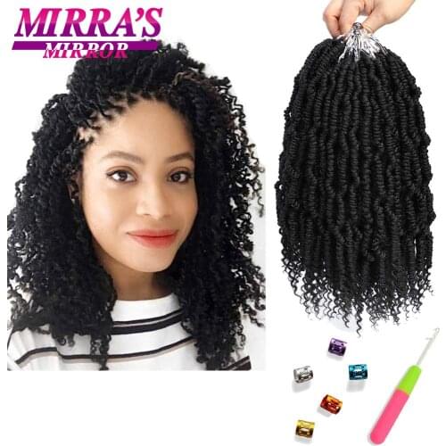 Mirras Mirror Bomb Twist Crochet Hair 14 inches Spring Twist Hair Synthetic Braiding Hair Extensions For Black Women
