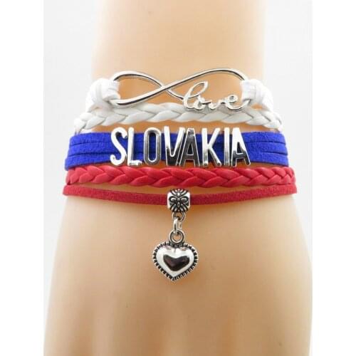 Infinity love slovakia Bracelet heart Charm bracelet love slovakia country flag bracelets & bangles for woman and man jewelry