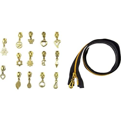 Spray Golden Fashion 5# Metal Zipper Head for Metal Zippers Clothes Coat Auto Lock Zipper Sliders DIY Sewing Accessories 10 Pcs