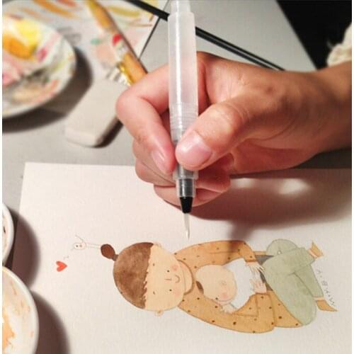 1/3Pcs Refillable Ink Color Pen Water Brush Painting Calligraphy Illustration Pen Office Stationery fkxe