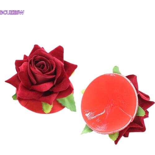 1Pair Sexy Red Rose Nipple Clamps Breast Sticker Chest Patch Flirting Nipple Sucker Sex Exotic Sex Toys for Woman