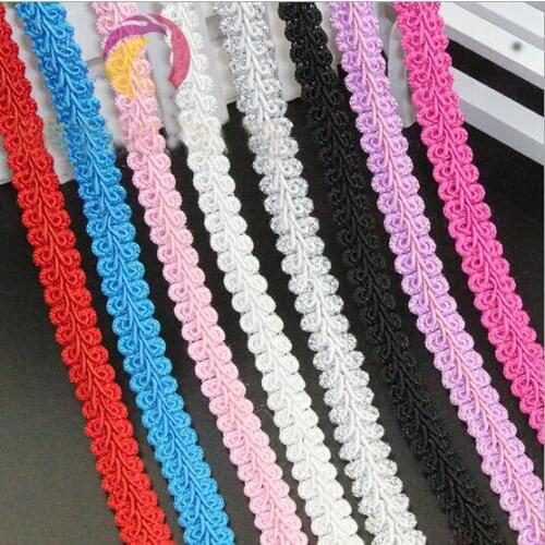 1 yards/lot Lace Fabric Trimming Width1.2mm Lace Ribbon Embroidered Net Lace Trim For Sewing DIY Color Choice