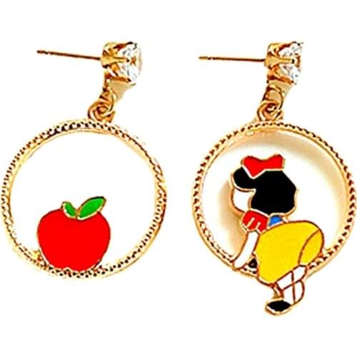 10 pair / lot fashion jewelry gold metal enamel princess earring for women