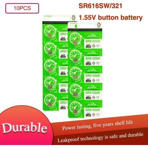10Pcs 321 100% Original Brand New Silver Oxide Watch Battery LONG LASTING SR616SW V321 GP321 MADE IN JAPAN
