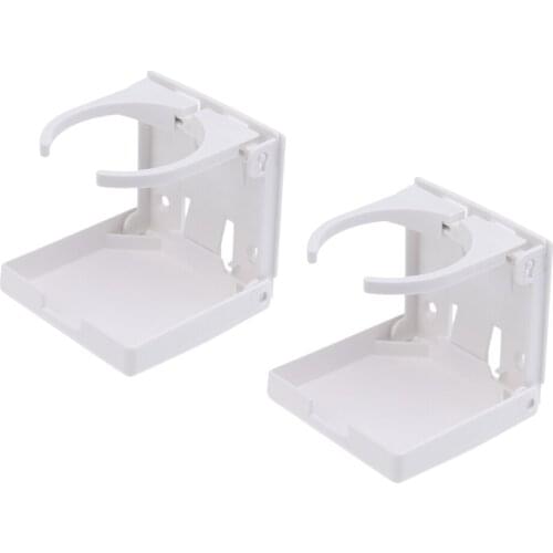 2 Pack Boat Marine Caravan Tractor Nylon/Plastic Folding Drink Can Cup Holders White