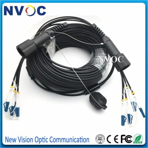 4Cores 50M SM OM1 OM2 OM3 G657A PDLC/UPC(4Fibers) Fiber Optic Jumper,4C LC/SC/FC/STUPC Armored Optic Patch Cord Cable Connector