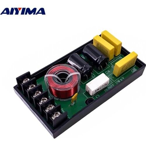 AIYIMA 1Pcs 120W Car Speaker High And Low Frequency Divider Filter Crossover 2 Way HiFi Music Two Way Crossover Audio Board