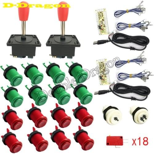 Arcade Game DIY Parts for 4/8 Way Happy Style Arcade Joystick Zero Delay USB Encoder 18 x happ Push Button
