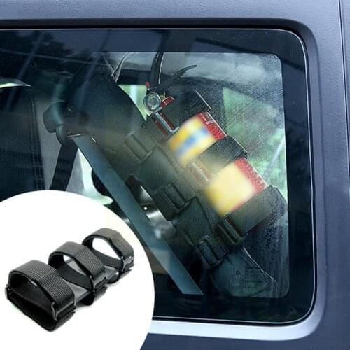 Auto Car Fire Extinguisher Fixing Belt Adjustable Holder Band Safety Magic Nylon Strap Sticker T3O5