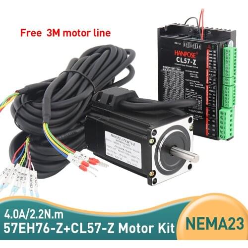 Free Shipping 57EH76-Z+CL57-Z drive sets 4.0A 2.2N.m NEMA 23 Closed Loop motor 57CME22 DC-18-90v Double outlet Driver for CNC