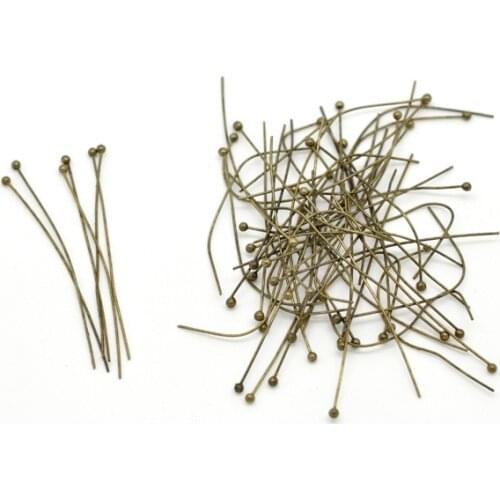 DoreenBeads Copper Ball Head Pins Antique Bronze 4.5cm(1 6/8") long, 0.5mm ( gauge), 30 Pieces new