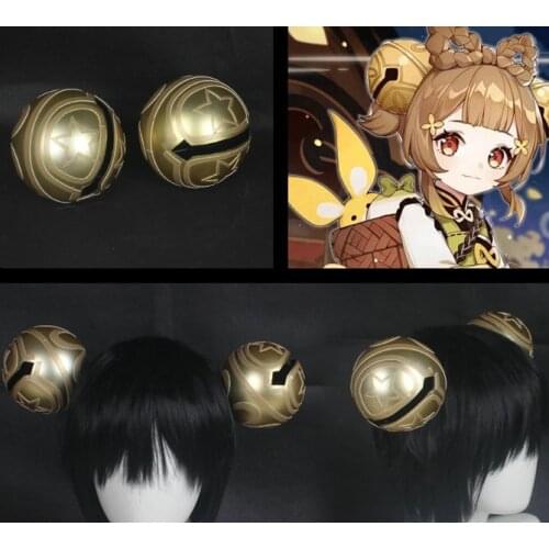 Game Genshin Impact Yaoyao yao yao Headwear Golden Bell Ball Hairpin Hair Clip Hair Accessory Props Cosplay
