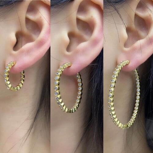 HECHENG 1pair 2-5cm small big circle hoop earrings wholesale statement ear ring fashion jewelry gift nightclub DJ 2020