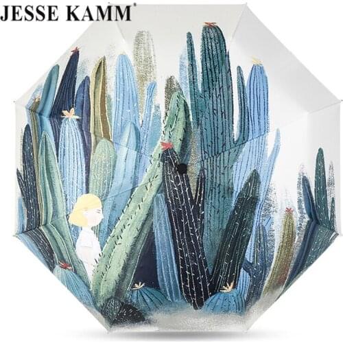JESSE KAMM manual rain umbrella sun protection uv protection vinyl shading illustration hand-painted folding umbrella
