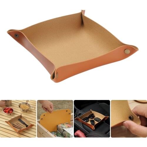 Leather PU Desktop Storage Box Key Plate Hall Tray Cosmetics Jewelry Lipstick Cosmetics Jewelry Porch Sundry Organizer