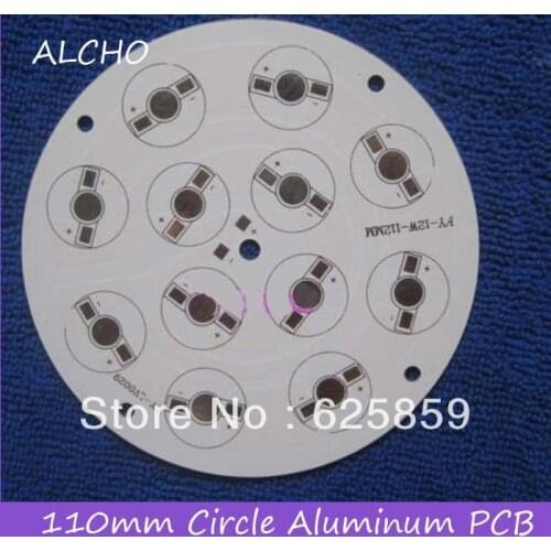 110mm Circle Aluminum PCB Circuit Board for 12PCS x 1W,3W,5w LED in Series