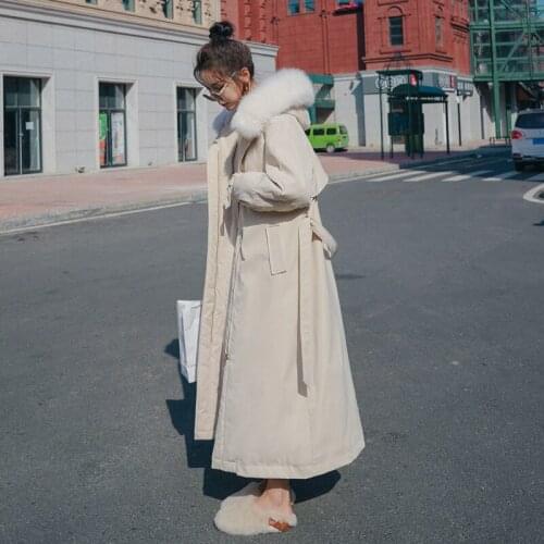 Winter Jacket Women 2021 Hooded Big Fur Collar Coat Female Long Warm Thick Parkas Korean Style Casual Jaqueta Feminina Gxy158