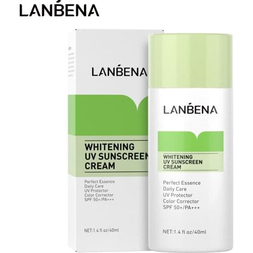LANBENA Green Uv Sunscreen Whitening Cream SPF50+++ Moisturizing Brighten Skin Face Sunblock Sun Protect Solar Daily Care 40ml