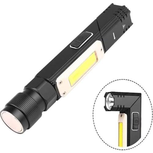 Multifunctional LED Flashlight Portable Folding COB Inspection Lights 90° Rotating Headlight Magnet Working Light USB Charging