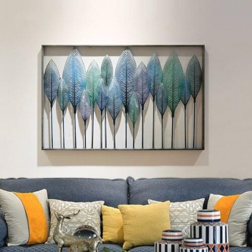 French Country Wrought Iron Wall Hanging Forest Mural Crafts Decoration Creative Home Livingroom 3D Stereo Wall Ornaments Decor