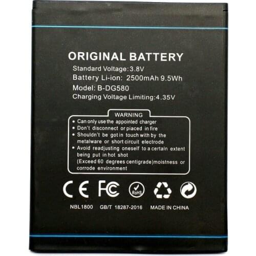 2019 Newest DOOGEE DG580 2500mAh backup Li-ion battery for DOOGEE KISSME DG580 Phone