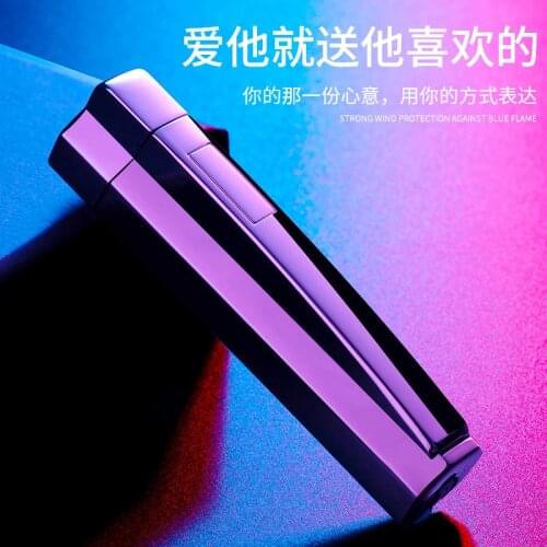 New Luxury Personality Jet Turbobutane Torch Lighter Metal Gas Lighter Cigarette Cigar Lighter Gasoline Lighters Mens Gadget