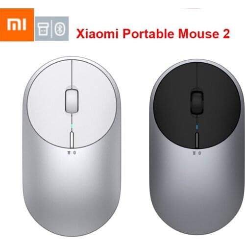 Newest Original Xiaomi Mi Portable Mouse 2 4-DPI 4000 2400 1800 1200 Bluetooth RF2.4 Aluminium Metal ABS Windows 10 Android Mac