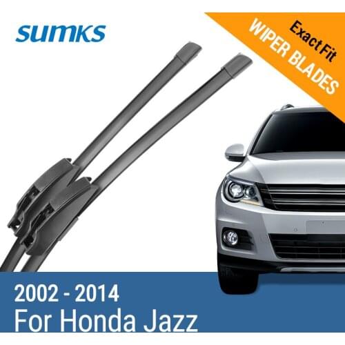 SUMKS Wiper Blades for Honda Jazz Fit Hook Arms 2002 2003 2004 2005 2006 2007 2008 2009 2010 2011 2012 2013 2014