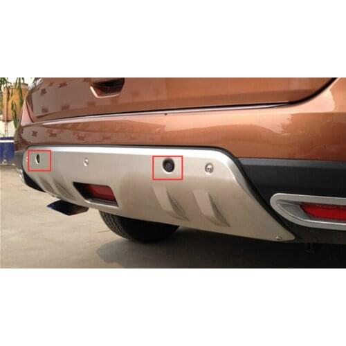 Car-styling 2 pcs For Nissan Rogue X-Trail 2014-2016 front three bumper metal bottom guard with key hole accessor