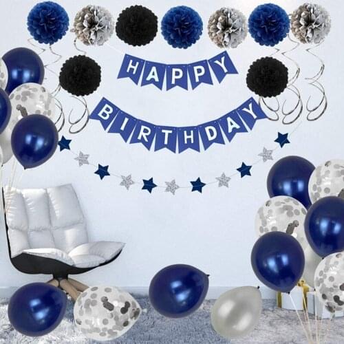 Birthday Decorations Men Blue Birthday Party Decorations for Men Women Boys Girls Birthday Balloons for Party Decor Suit