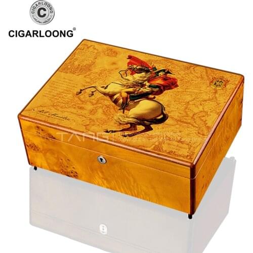 CIGARLOONG Cigar Cedar Wood Moisturizing Box Humidor Cabinet 2 Parts Large Capacity Fit 60-80 Cigar Humidor Wood Box