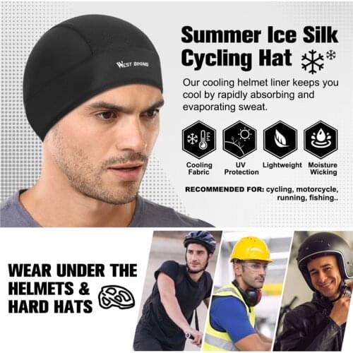 WEST BIKING Sport Skull Caps Anti-UV Cycling Helmet Hat Running Riding Hiking Ski MTB Bike Bandana Headband Motorcycle Headwear